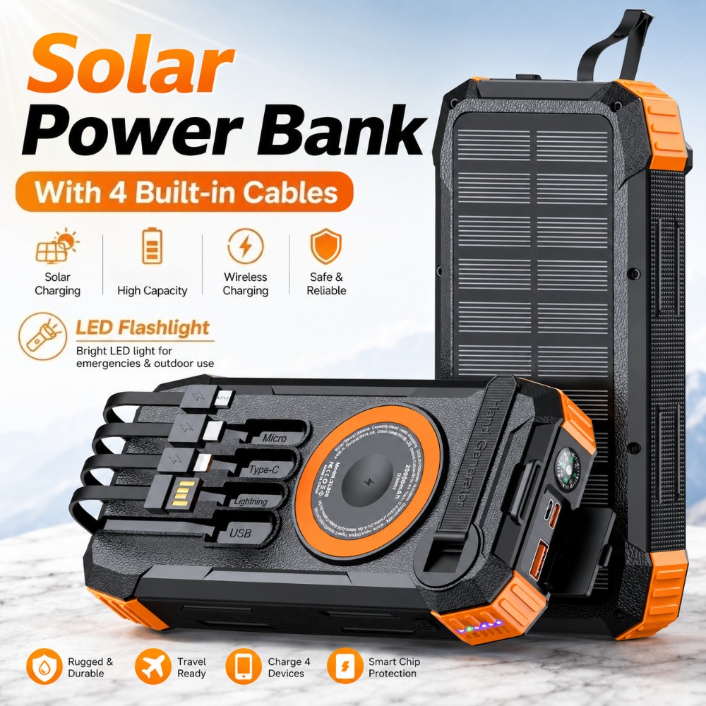 Solar Emergency Charger - Nieuwe 50000mAh zonne-energiebank Handcrankgenerator Draagbare noodoplader