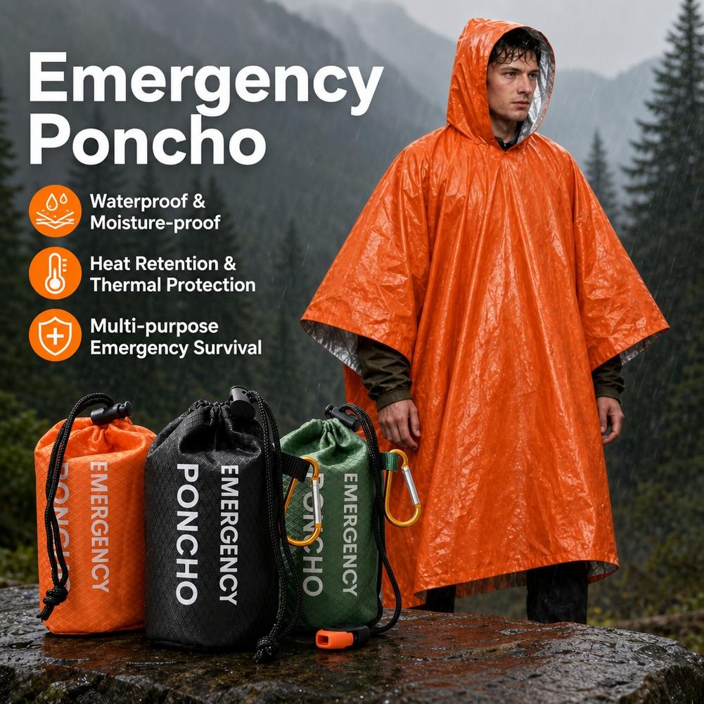 Draagbare noodregenponcho-set, - Emergency Poncho Rain recensie en prijs